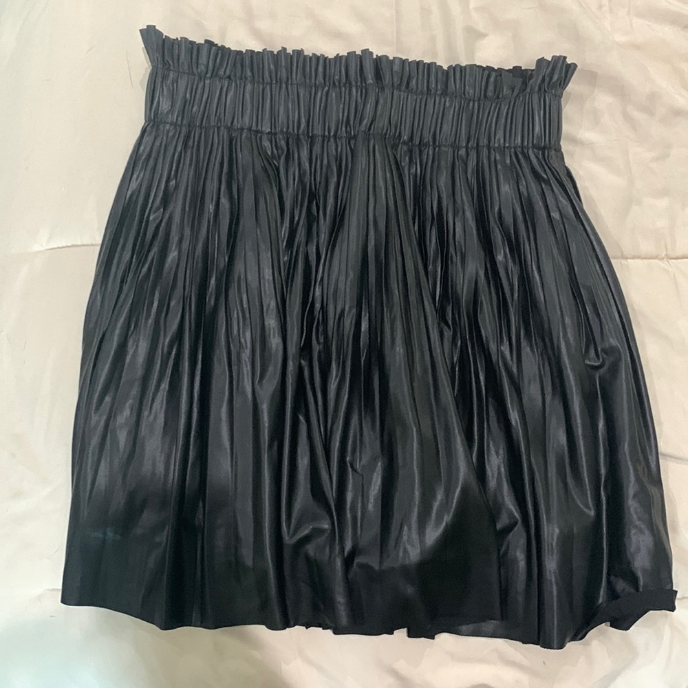 Never worn black leather skirt
